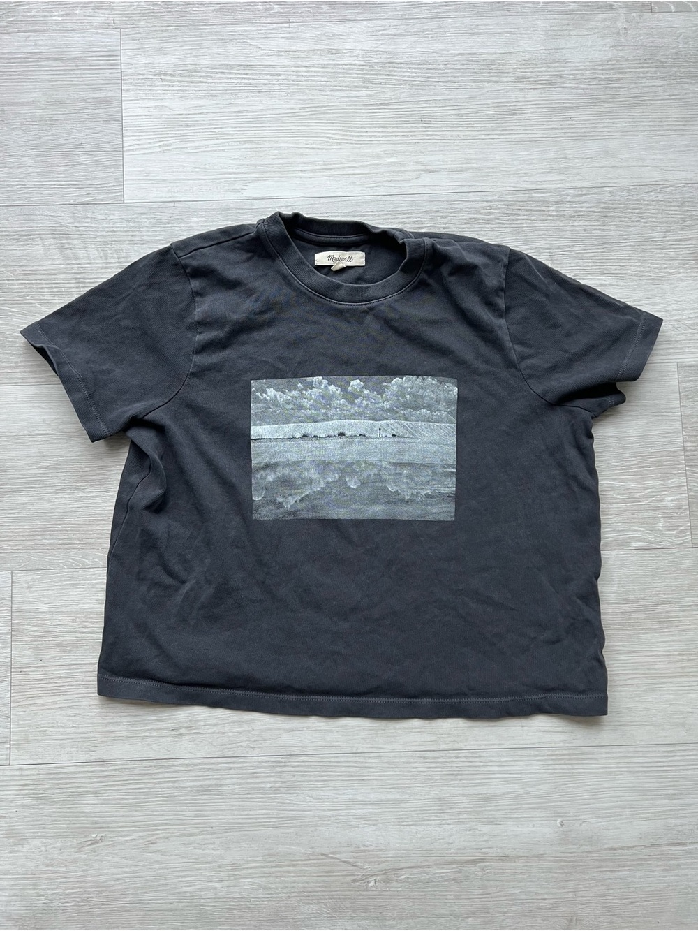 Madewell Women’s XS 100% Cotton Faded Black Graphic T-Shirt Boxy Tee